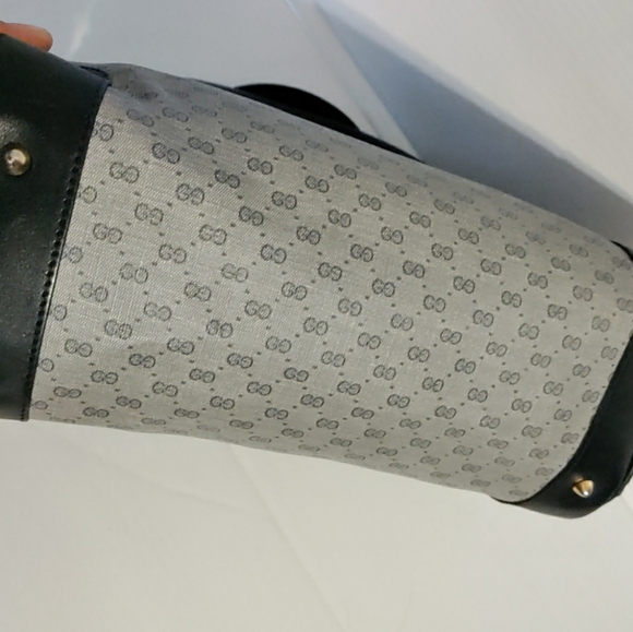 GUCCI 70s Vintage Boston Bag – Blue GG Monogram Leather Handbag - Picture 4 of 16